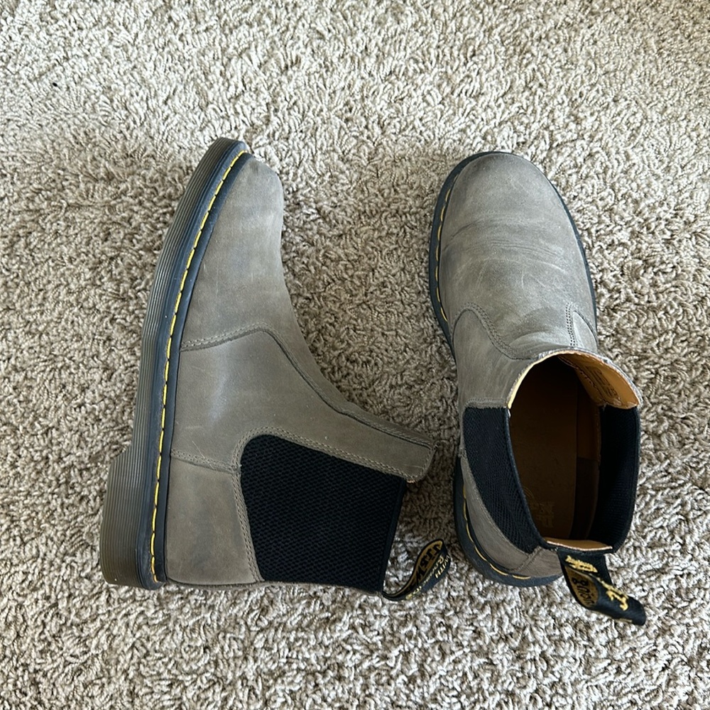 Green leather doc martens